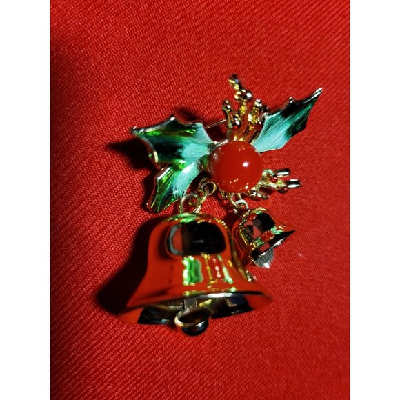 Christmas Pins/ Brooches Set of 2 - Christmas Bell, Christmas Tree - Picture 6 of 9